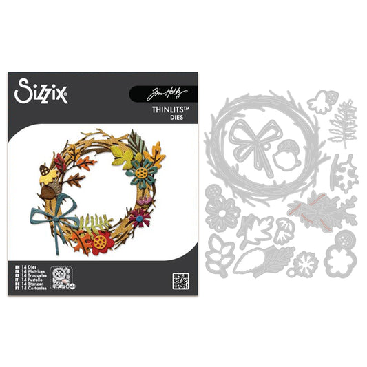 Sizzix Thinlits Die by Tim Holtz Vault Foliage Wreath (14pcs)
