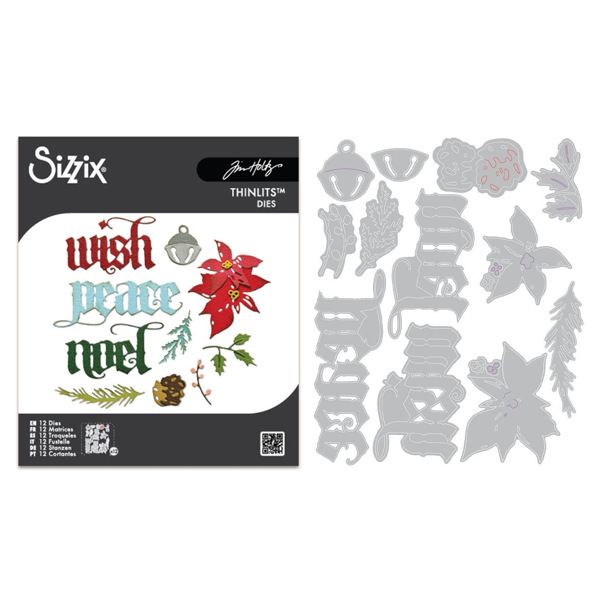 Sizzix Tim Holtz Thinlits Die Set 12PK - Vault Holiday Classic