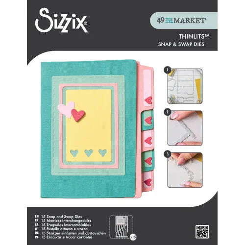 Sizzix Thinlits Die Set 15PK - Snap and Swap File Folders by 49 and Market