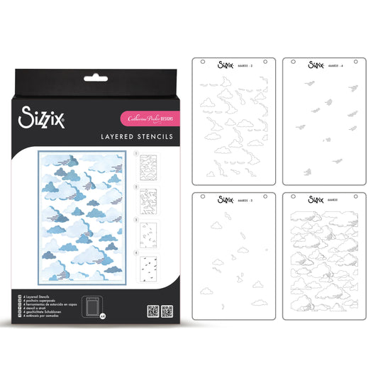 Sizzix Layered Stencils by Catherine Pooler In the Clouds (4pcs)