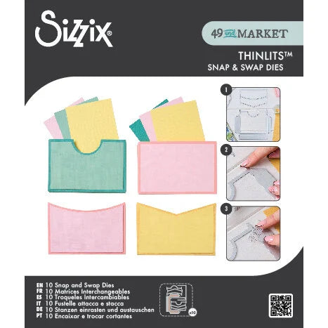 Sizzix Thinlits Die Set 10PK - Snap and Swap Pockets by 49 and Market