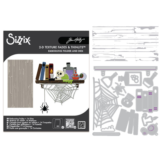 Sizzix 2D Texture Fades w/ Thinlits Die by Tim Holtz Vault Side-Order Laboratory (1+14pcs) ~ Ship from 30th Sept
