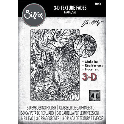 Sizzix 3-D Texture Fades A5 Embossing Folder - Foliage Large by Tim Holtz