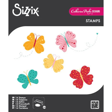 Sizzix Clear Stamps Set 14PK Bright Butterflies #1 by Catherine Pooler