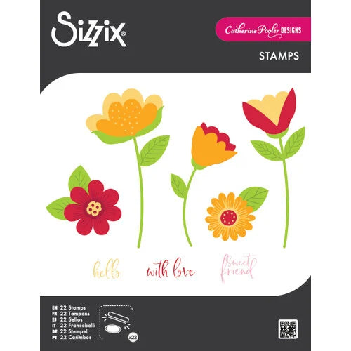Sizzix Clear Stamps Set 22PK Whimsy Bloom #1 by Catherine Pooler