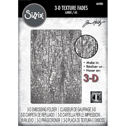 Sizzix 3-D Texture Fades A5 Embossing Folder - Cracked Large by Tim Holtz