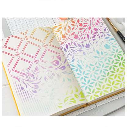 Sizzix • Layered Stencils 4pcs Backgrounds by  Willow Wolfe