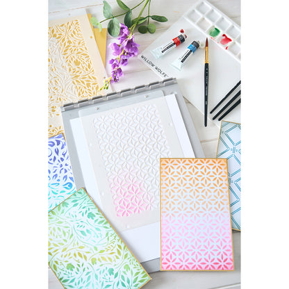 Sizzix • Layered Stencils 4pcs Backgrounds by  Willow Wolfe