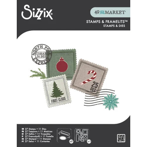 Sizzix Clear Stamps Set 27PK w/11PK Framelits Special Delivery by 49 and Market