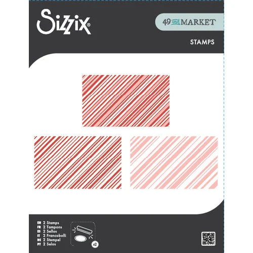 Sizzix Clear Stamps Set 2PK Candy Stripes by 49 and Market
