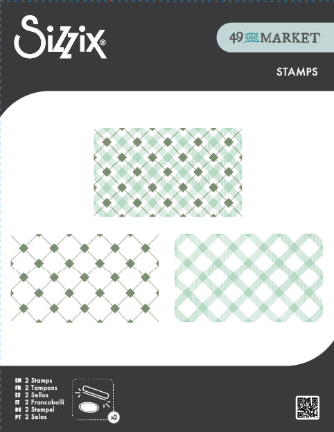 Sizzix Clear Stamps Set 2PK Tartan by 49 and Market