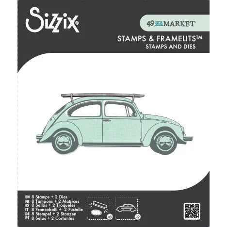 Sizzix Clear Stamps Set 8PK w/6PK Framelits Journey Home by 49 and Market