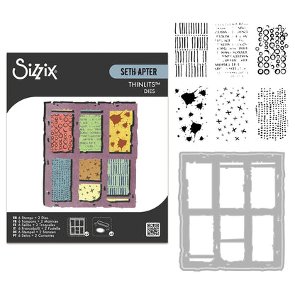 Sizzix Thinlits Die Set 2PK w/6PK Stamps - Viewfinder by Seth Apter