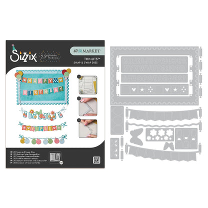 Sizzix Thinlits Die Set 20PK - Snap and Swap All about Banners by 49 & Market