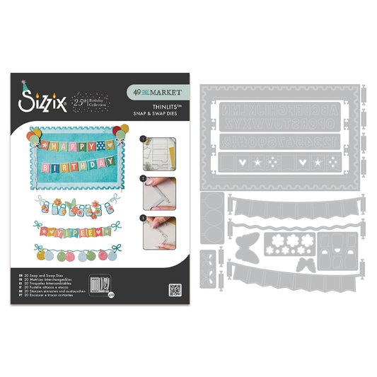 Sizzix Thinlits Die Set 20PK - Snap and Swap All about Banners by 49 & Market