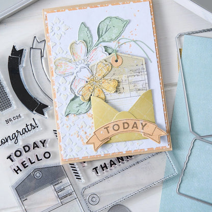 Sizzix • Clear Stamps Set 62pcs & 4pcs Framelits Globetrotter’s Mark by 49 & Market