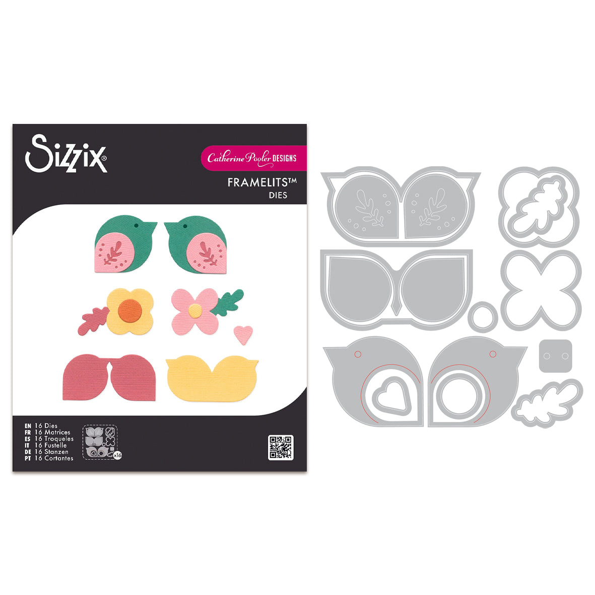 Sizzix Framelits Die Set Birds & Blooms #2 (15pcs) by Catherine Pooler