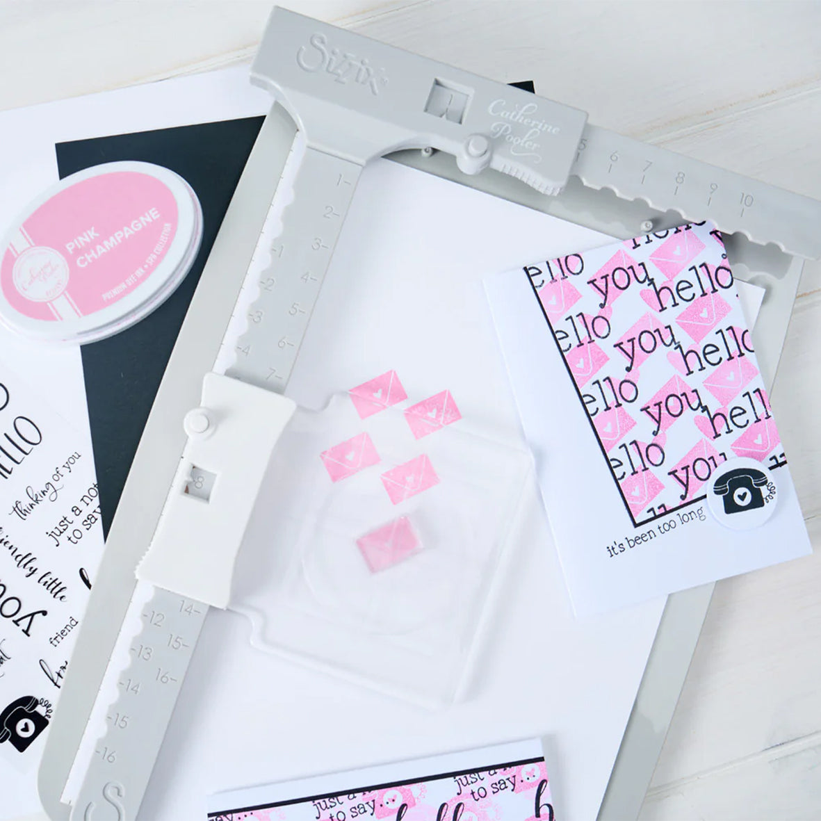 Sizzix Clear Stamps Print & Pattern Hello Sentiments (18pcs) by Catherine Pooler