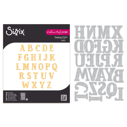 Sizzix Thinlits Die Set Folk Alphabet (26pcs) by Catherine Pooler
