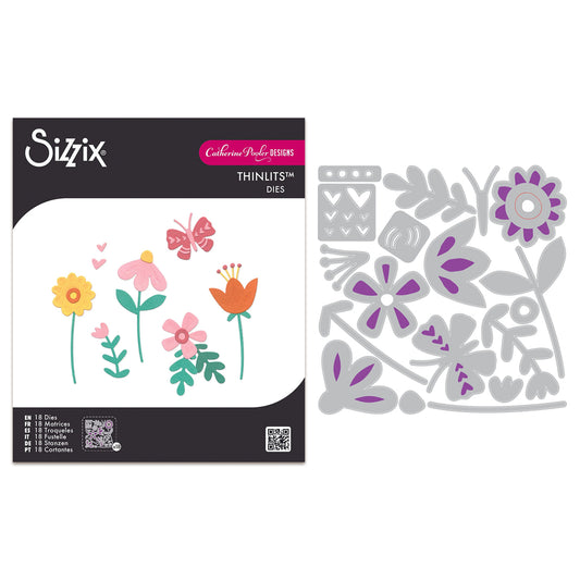Sizzix Thinlits Die Set Friendly Florals (17pcs) by Catherine Pooler