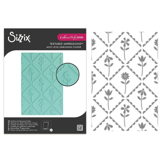 Sizzix Multi-Level Textured Impressions Scallop Framed Florals by Catherine Pooler