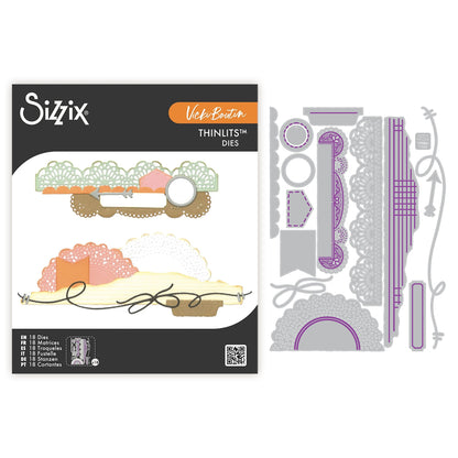 Sizzix Thinlits Die Set 18PK - Border Clusters by Vicki Boutin
