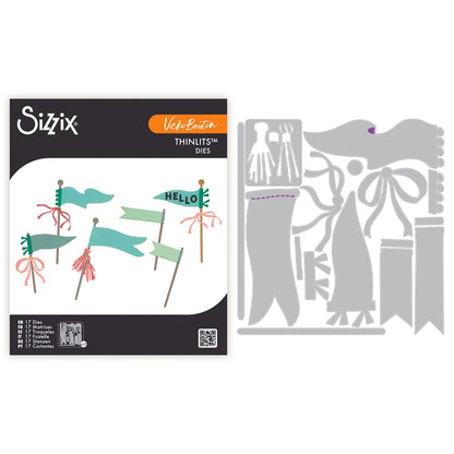 Sizzix Thinlits Die Set 17PK - Layering Pennant Flags by Vicki Boutin