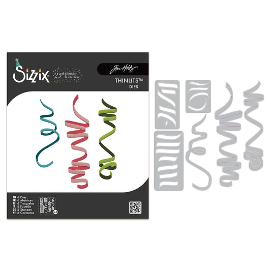 Sizzix Thinlits Die Set 6PK - Celebration Streamers by Tim Holtz - ship from 14th August
