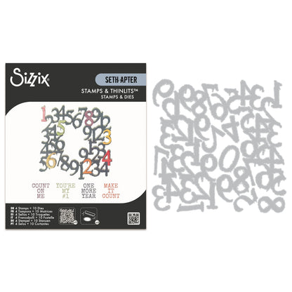 Sizzix Thinlits Die Set w/ Stamps Recount (10+4pcs) by Seth Apter