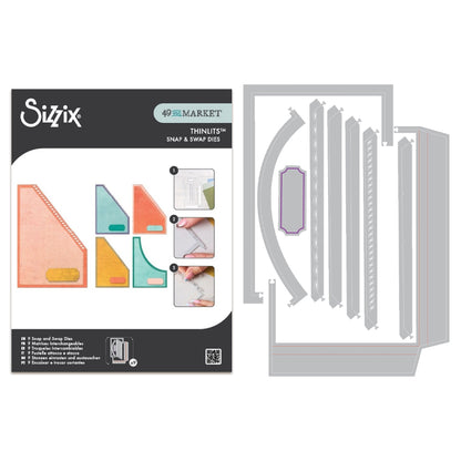 Sizzix Thinlits Die Set Snap and Swap Slanted Pocket (9pcs) by 49 and Market