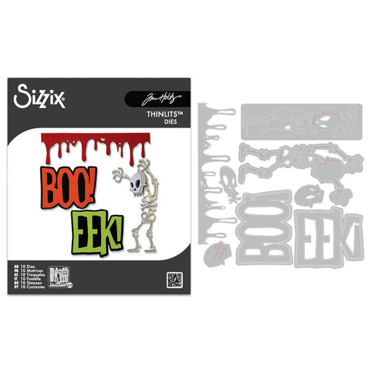 Sizzix Thinlits Die by Tim Holtz Vault  Frights + Bones (10pcs)