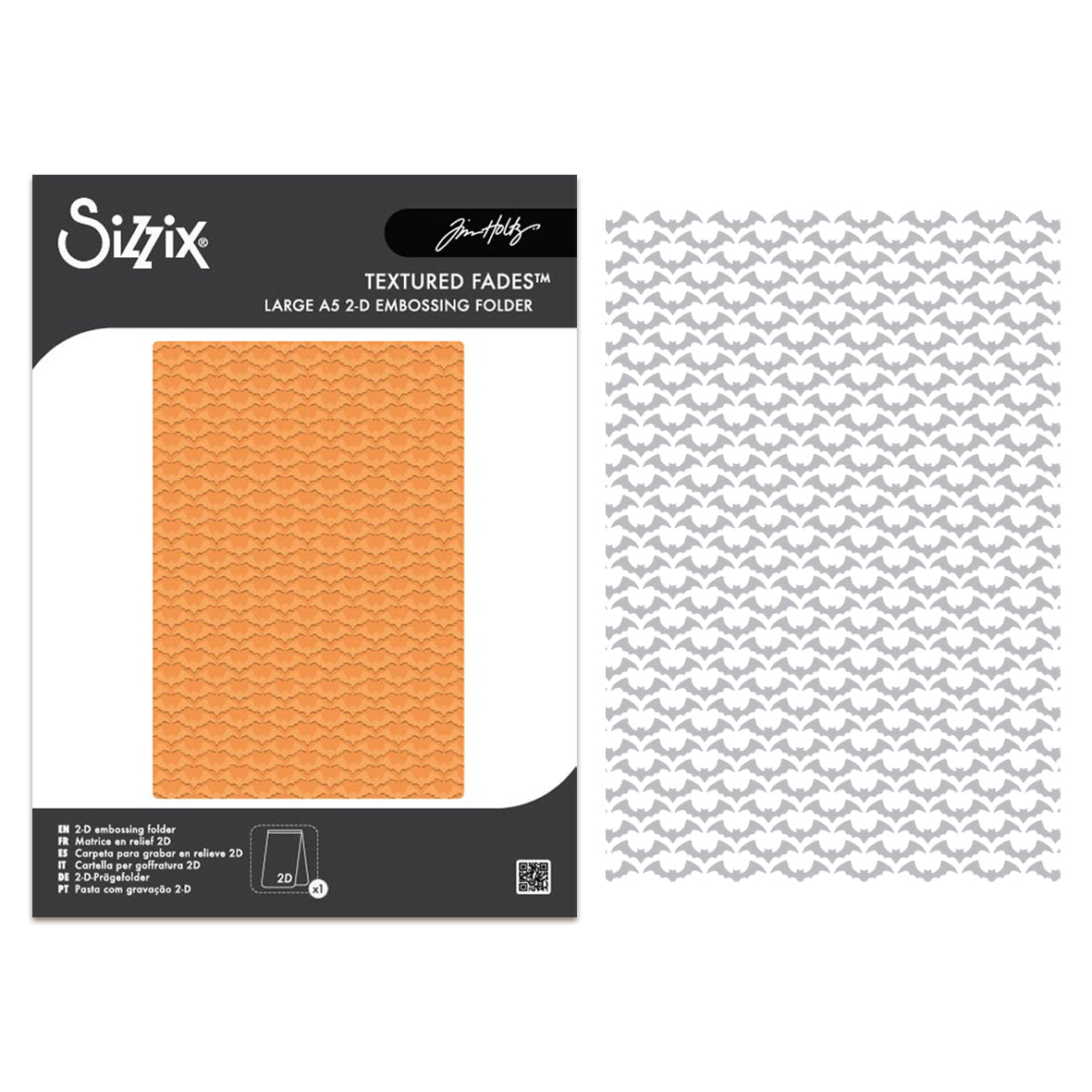Sizzix 2D Texture Fades Embossing Folder Large A5 by Tim Holtz Vault Batground