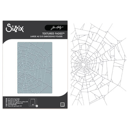 Sizzix 2D Texture Fades A5 Embossing Folder by Tim Holtz Vault Cobweb ~ Ship from 30th Sept