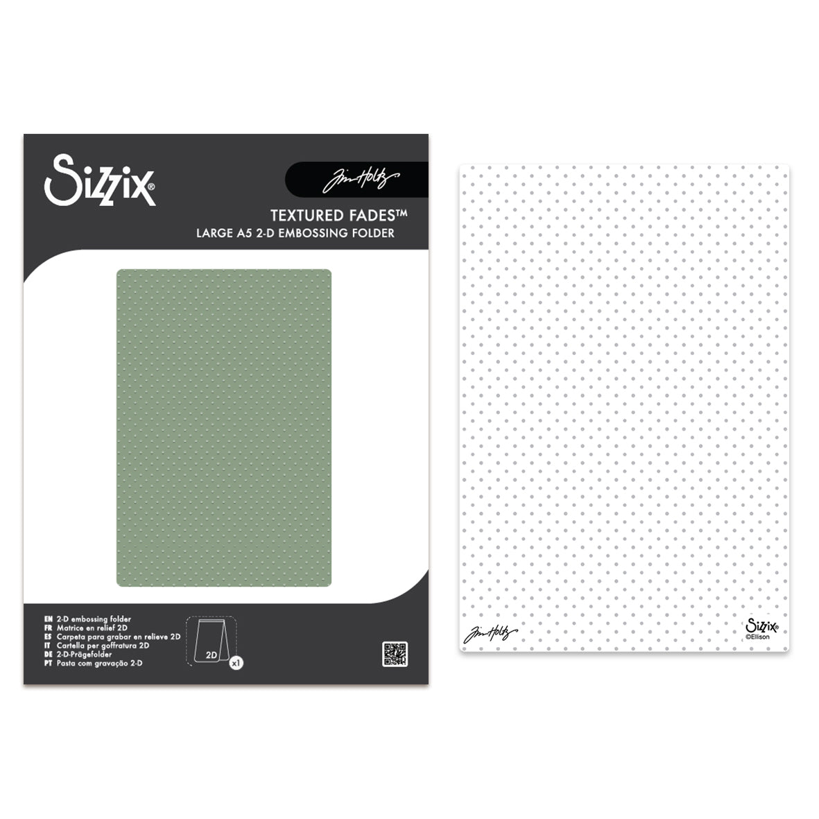 Sizzix Tim Holtz 2D Texture Fades A5 Embossing Folder - Vault Dots
