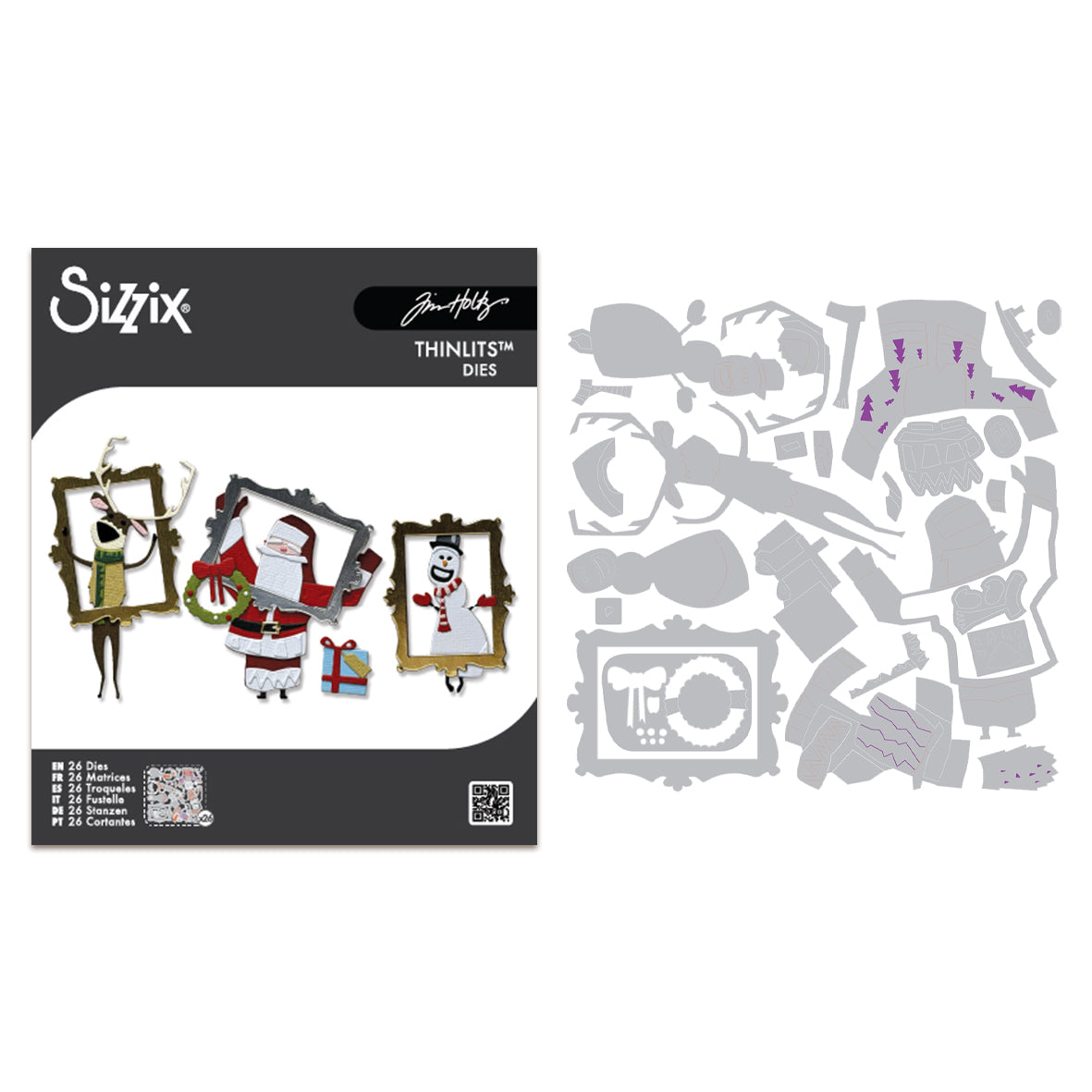 Sizzix Tim Holtz Thinlits Die Set 26PK - Vault Papercut Christmas