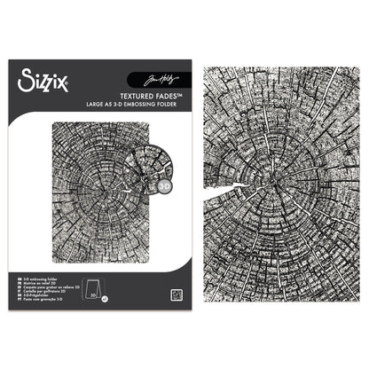 Sizzix Tim Holtz 3-D Texture Fades A5 Embossing Folder - Tree Rings