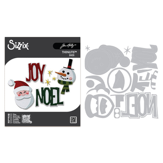 Sizzix Tim Holtz Thinlits Die Set 21PK - Vault Holiday Tidings