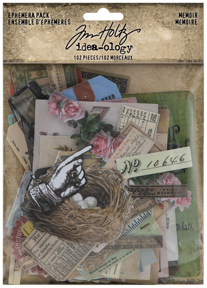 Idea-ology Tim Holtz Ephemera Pack 102 Pcs - Memoir