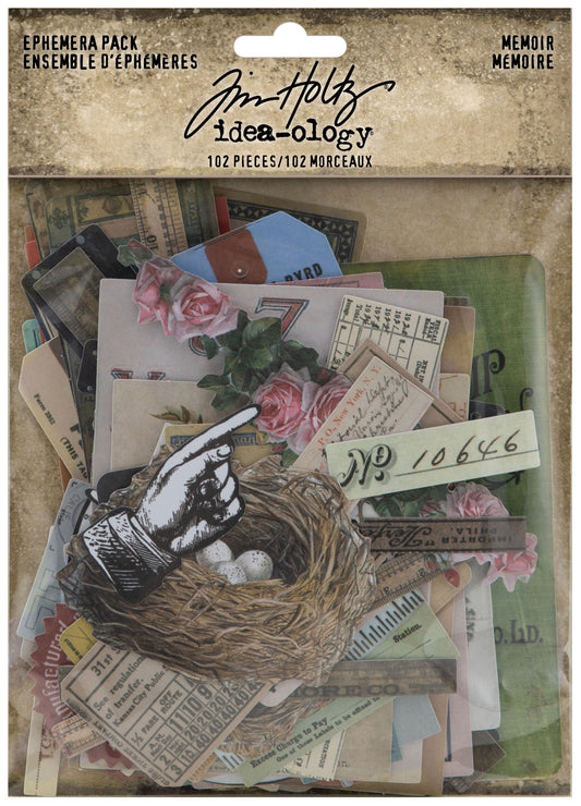 Idea-ology Tim Holtz Ephemera Pack 102 Pcs - Memoir