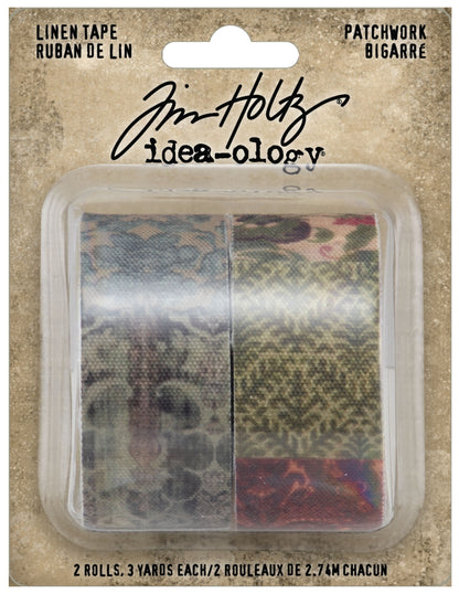 Idea-ology Tim Holtz Linen Tape 1"X3yd 2 Pcs - Patchwork