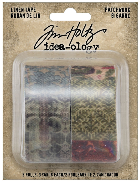 Idea-ology Tim Holtz Linen Tape 1"X3yd 2 Pcs - Patchwork
