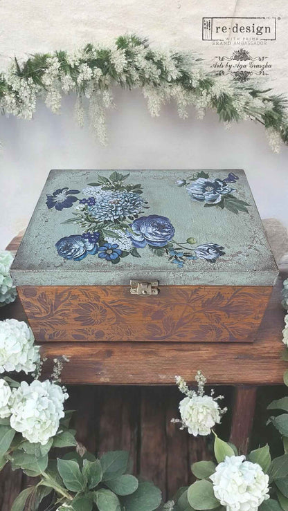 Re-Design with Prima Indigo Petals 6x12 Inch Small Transfers (3pcs)