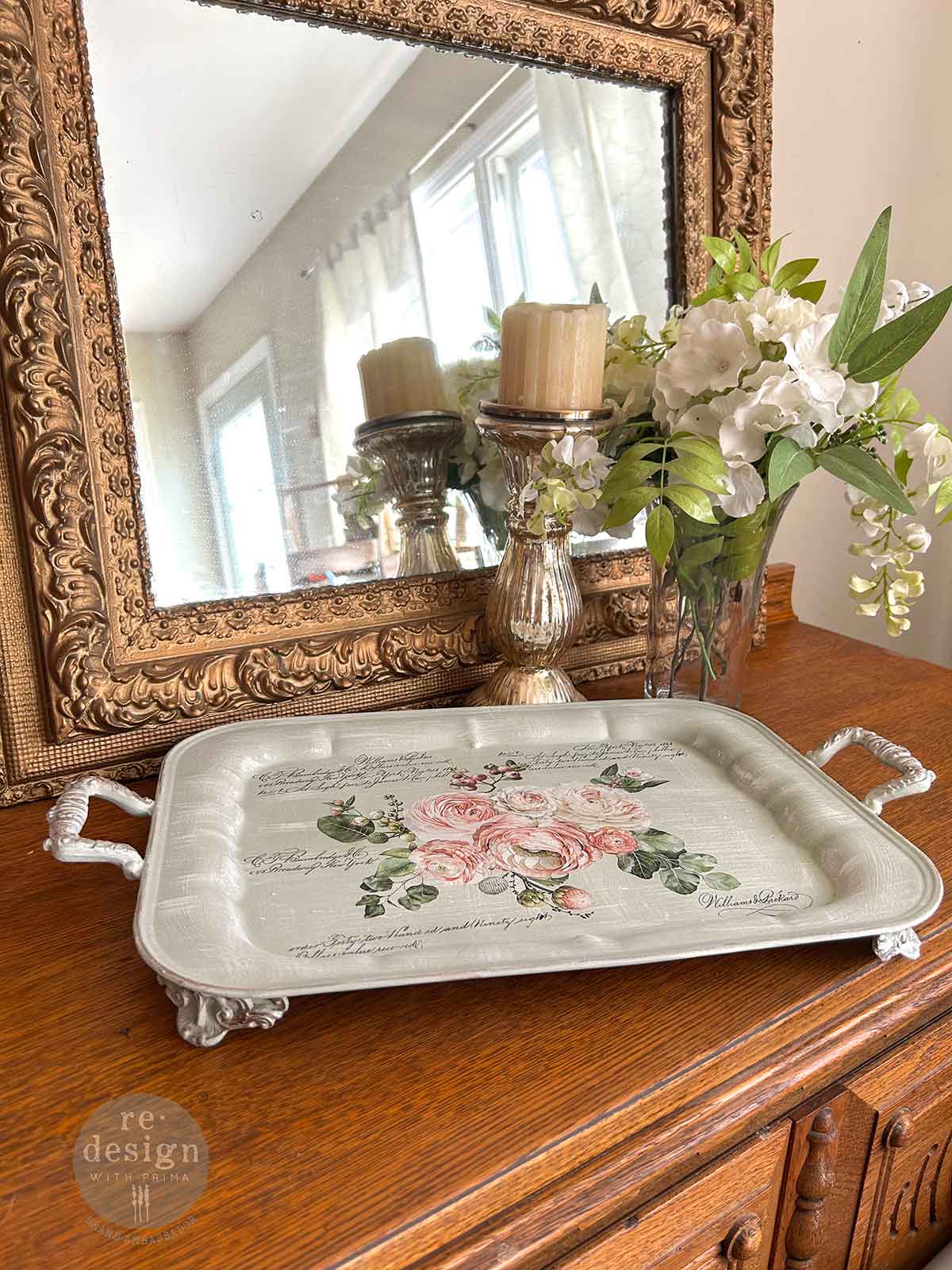 Re-Design with Prima Blushing Blooms 6x12 Inch Small Transfers (3pcs)