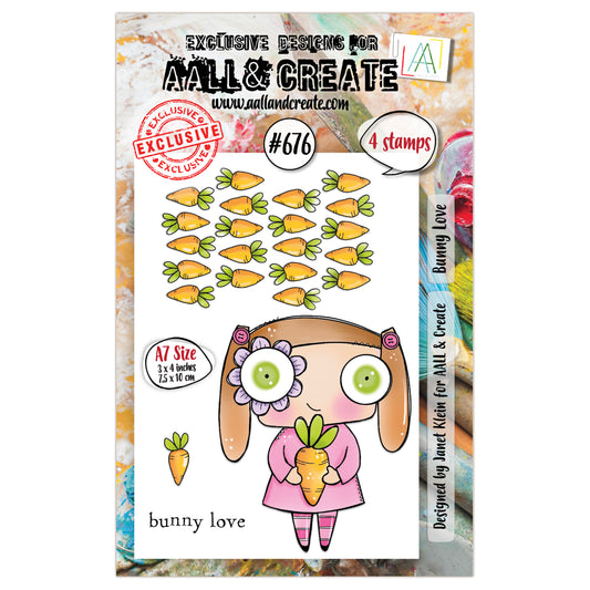 #676 - A7 Clear Stamp Set - Bunny Love