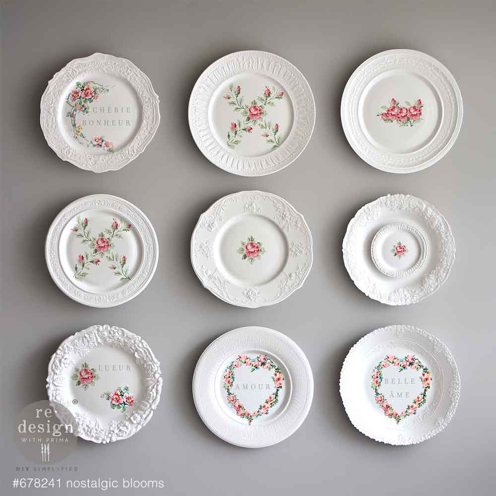 Re-design with Prima Nostalgic Blooms 8,5x11 Inch H2O Transfers (2pcs)