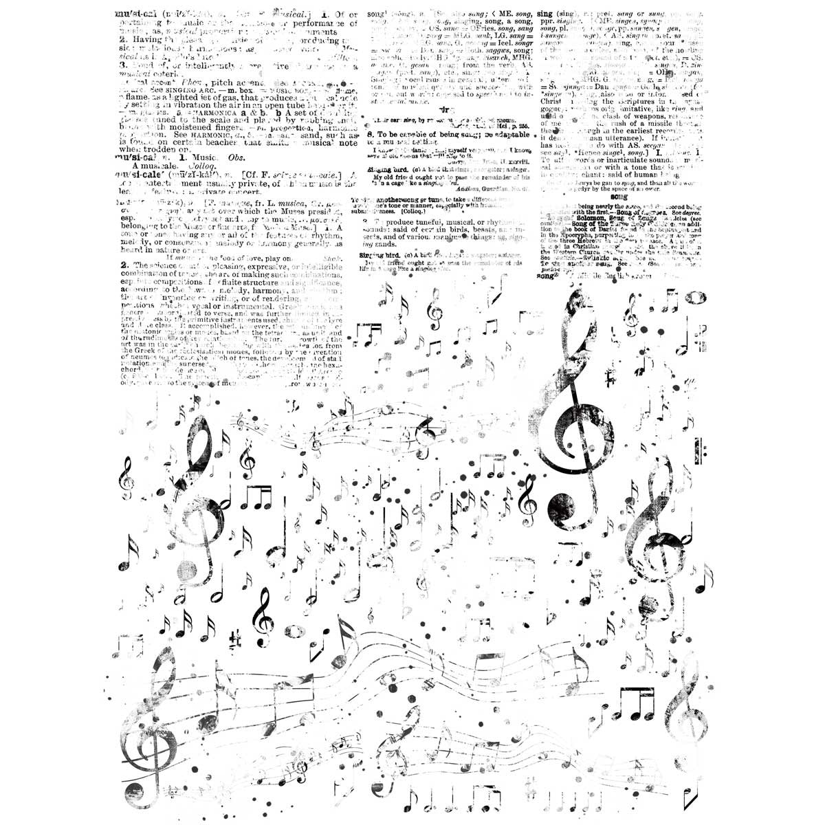 49 And Market Vintage Bits Essential Rub-Ons 6"X8" 2 Sheets - Music Blends