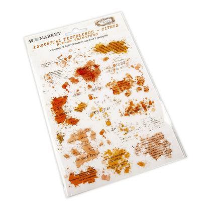 49 And Market Essential Textblends Rub-Ons 6"X8" 2 Pcs - Citrus