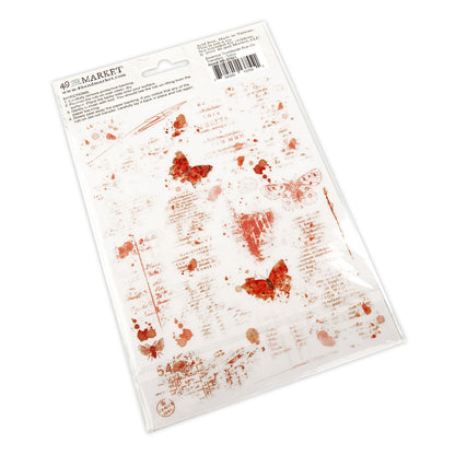 49 And Market Essential Textblends Rub-Ons 6"X8" 2 Pcs - Salsa