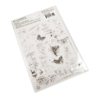 49 And Market Essential Textblends Rub-Ons 6"X8" 2 Pcs - Pewter