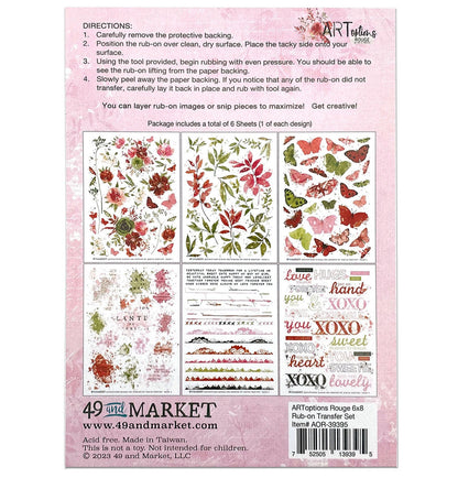 49 And Market ARToptions Rouge Rub-Ons 6"X8" - 6 Sheets